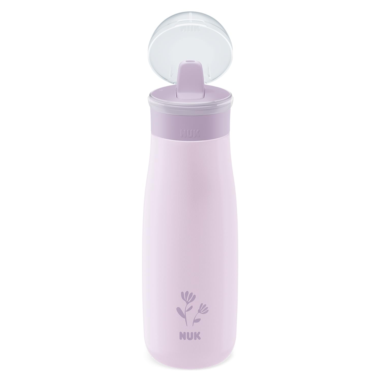 nuk-mini-me-flip-borraccia-acciaio-500-ml-lilac-flower-12-mesi image 2