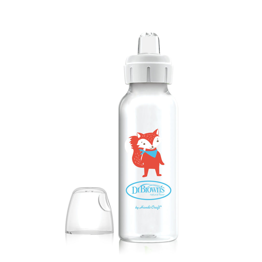 dr-brown-s-milestones-biberon-sippy-stretto-250-ml-con-beccuccio-6m image 1