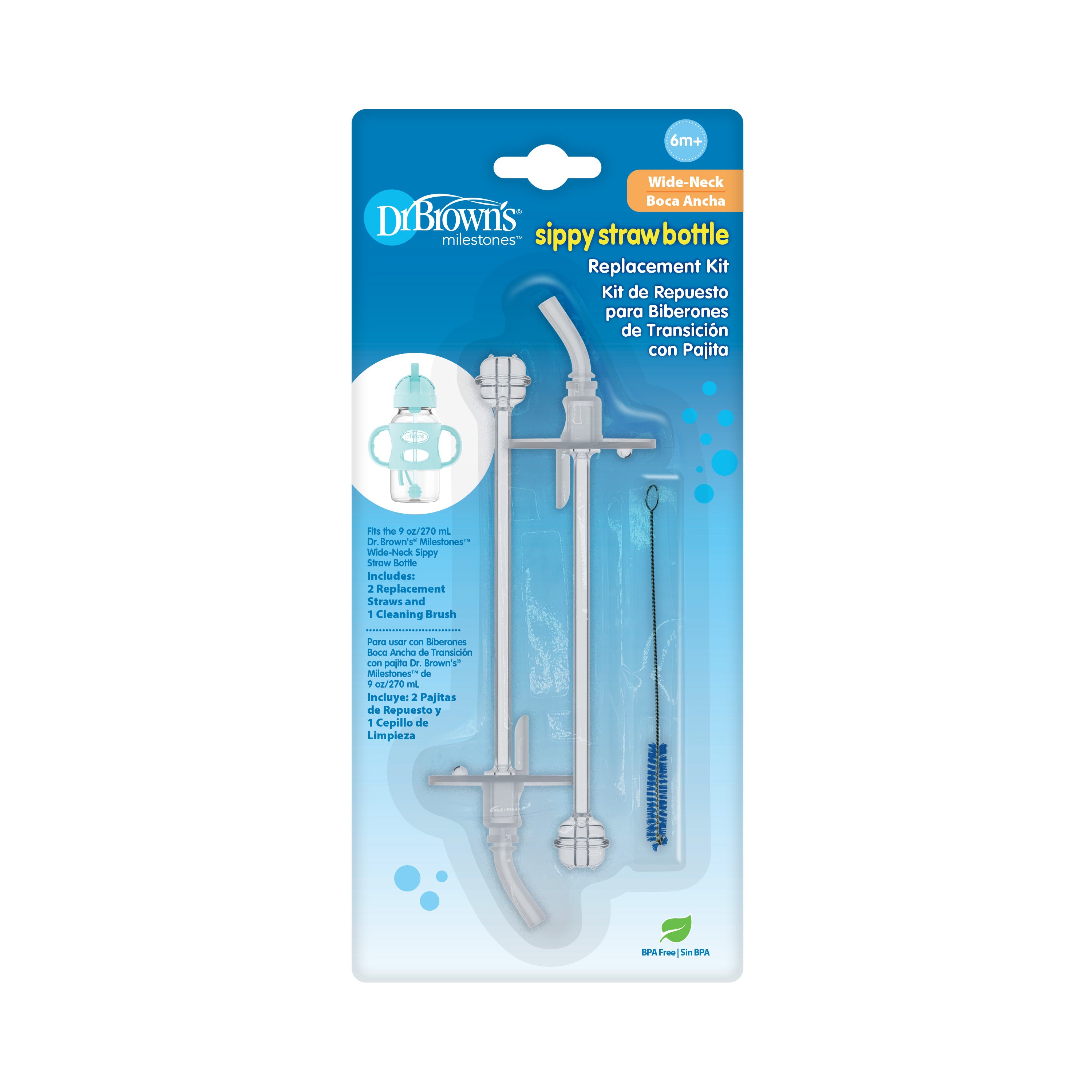 dr-brown-s-sippy-straw-bottle-kit-ricambi-collo-largo image 3