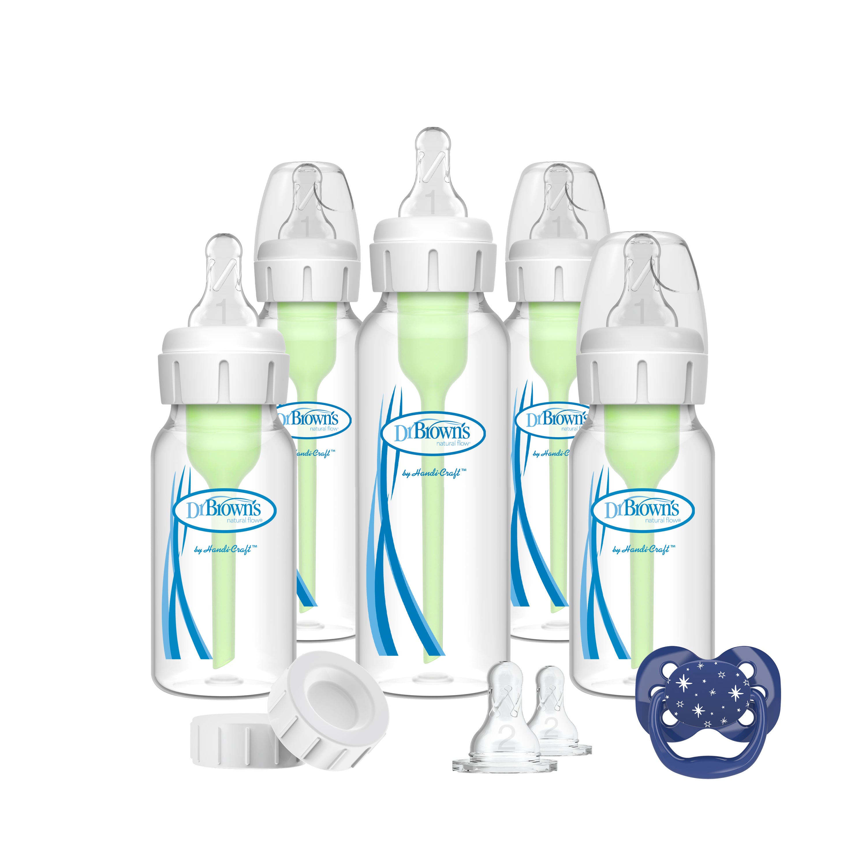 dr-brown-s-natural-flow-options-biberon-stretto-set-regalo-anti-colica-con-succh image 1