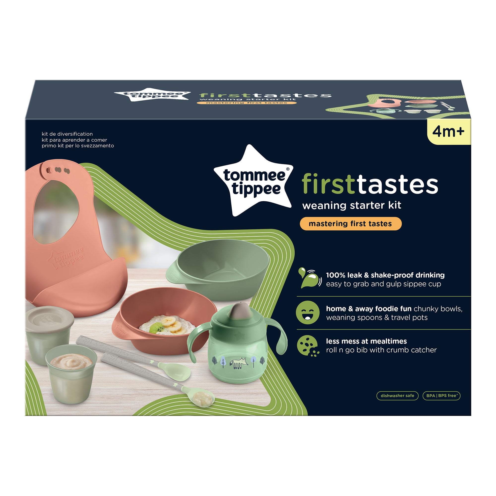 tommee-tippee-starter-kit-svezzamento-4m-con-ciotole-tazza-antigoccia-cucchiai-e image 2