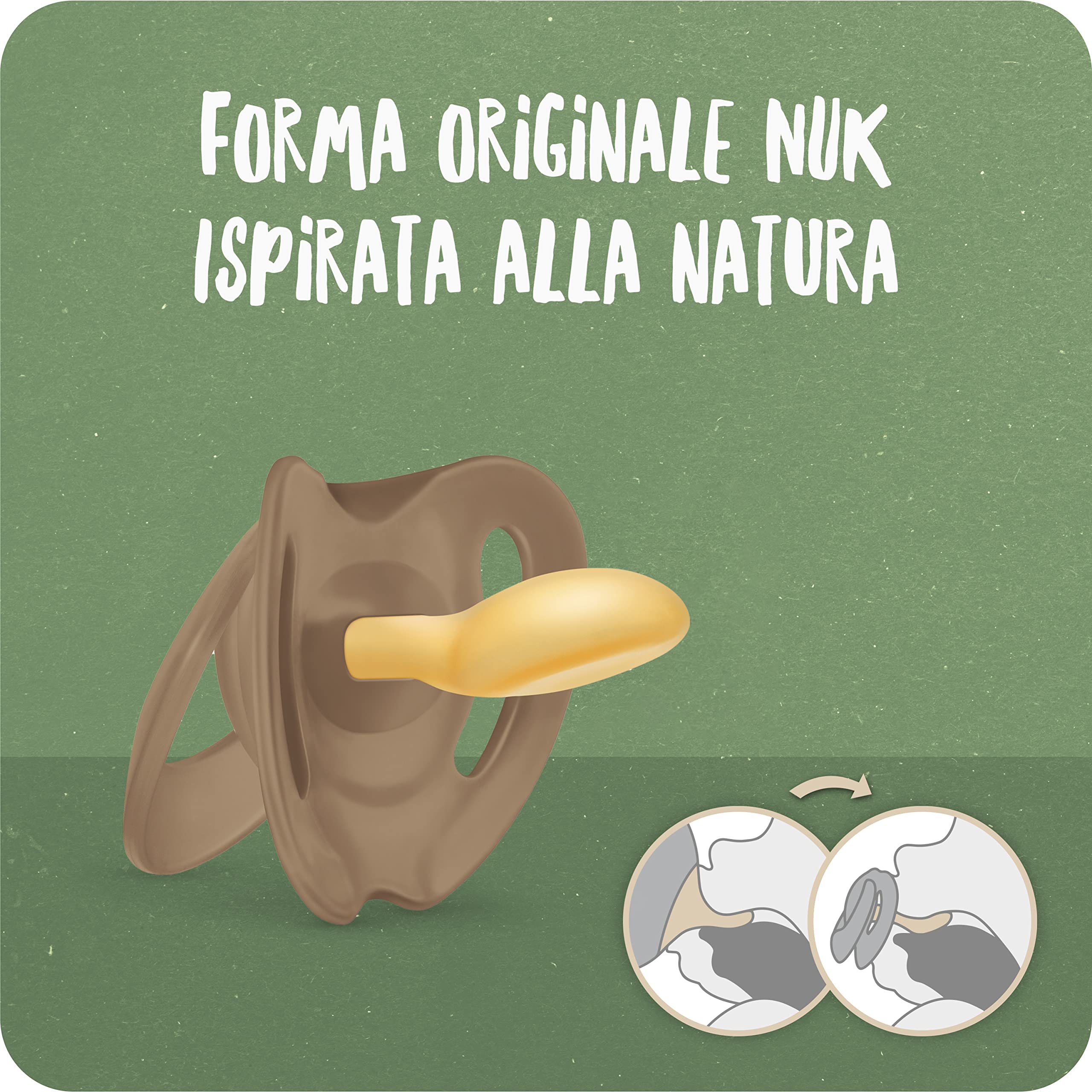 nuk-for-nature-succhietto-0-6-mesi-gomma-naturale-beige-2-pezzi image 2