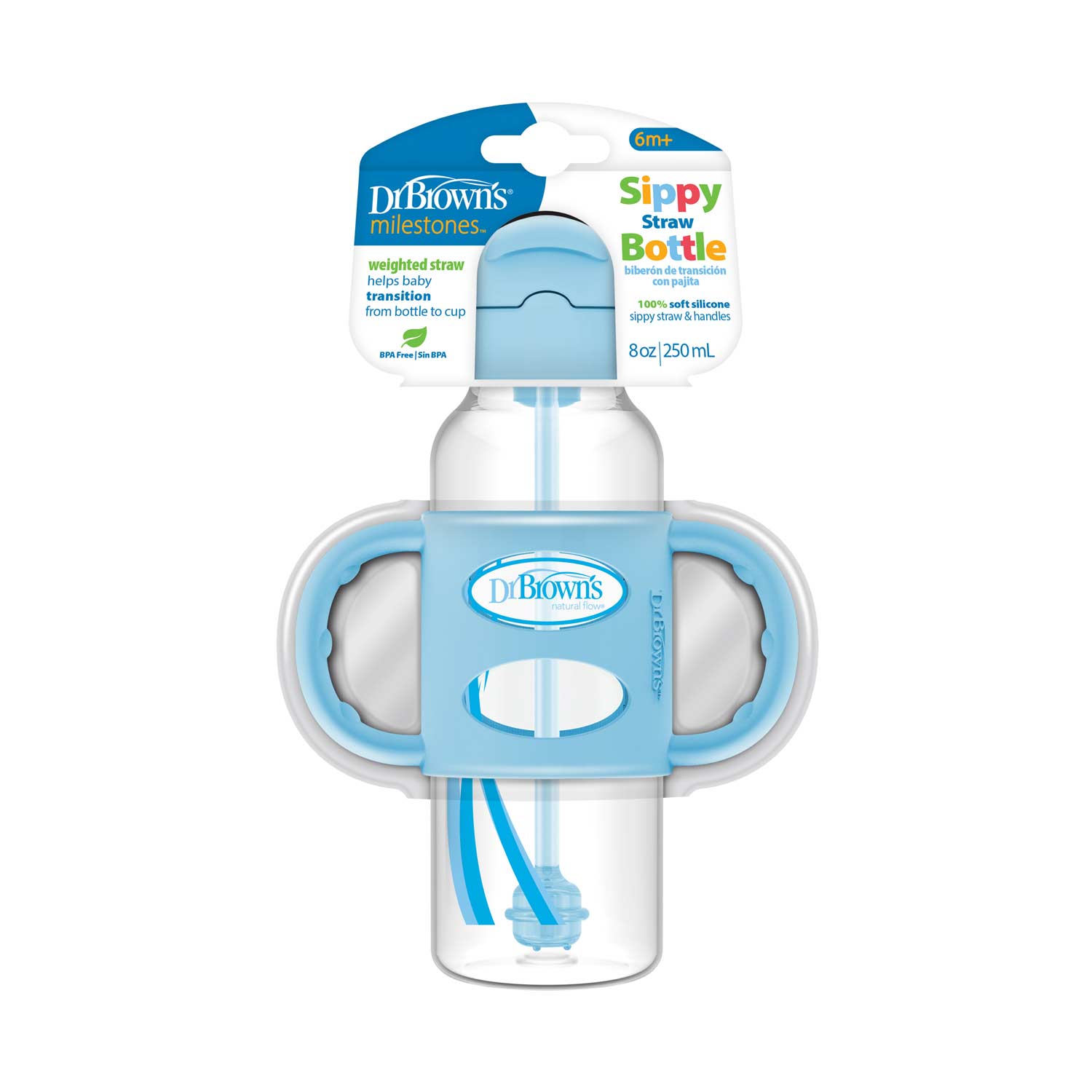 dr-brown-s-milestones-borraccia-sippy-straw-250-ml-con-manici-silicone image 3