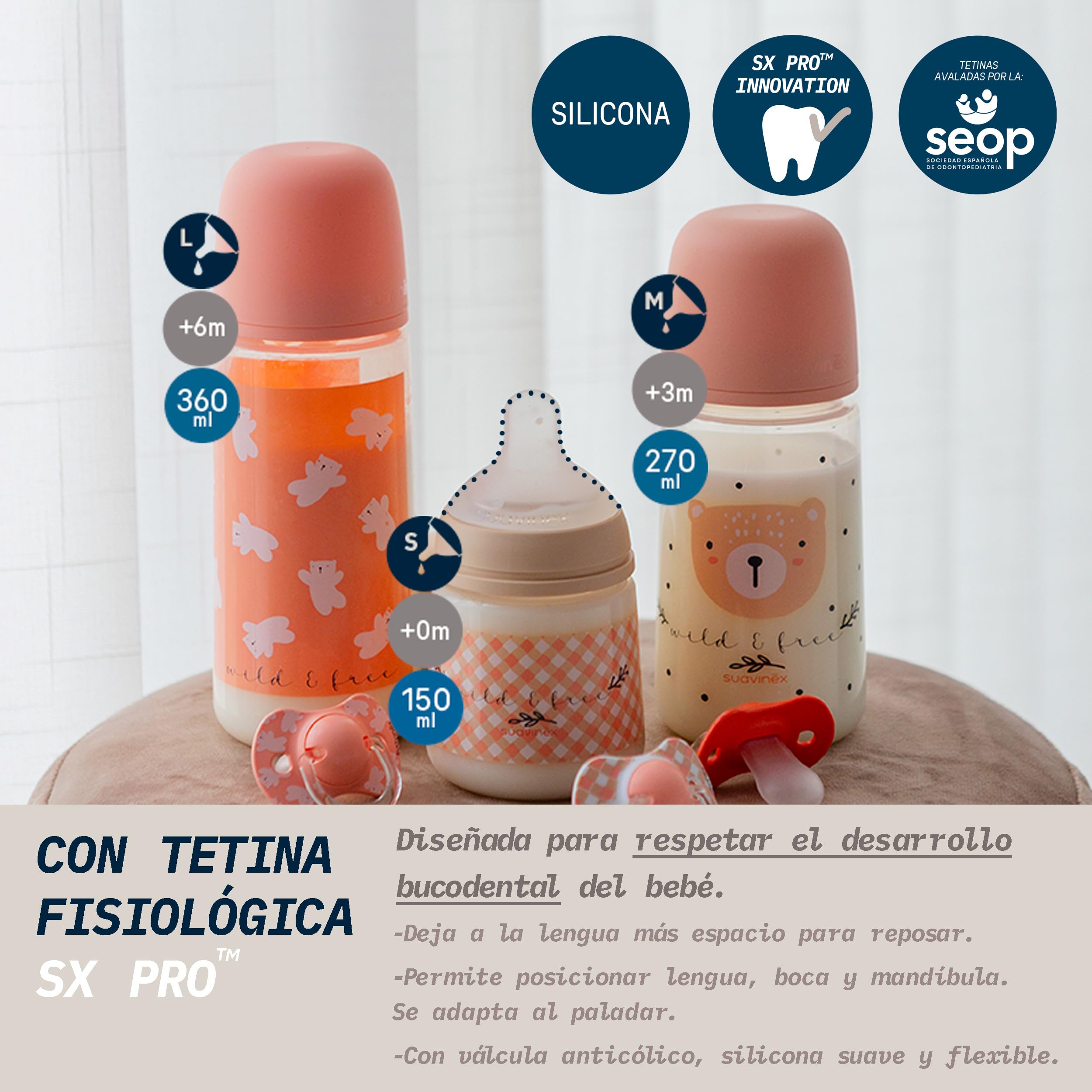 suavinex-sx-pro-biberon-360ml-confezione-da-2-flusso-denso-l-6-mesi-rosa-birdies image 4