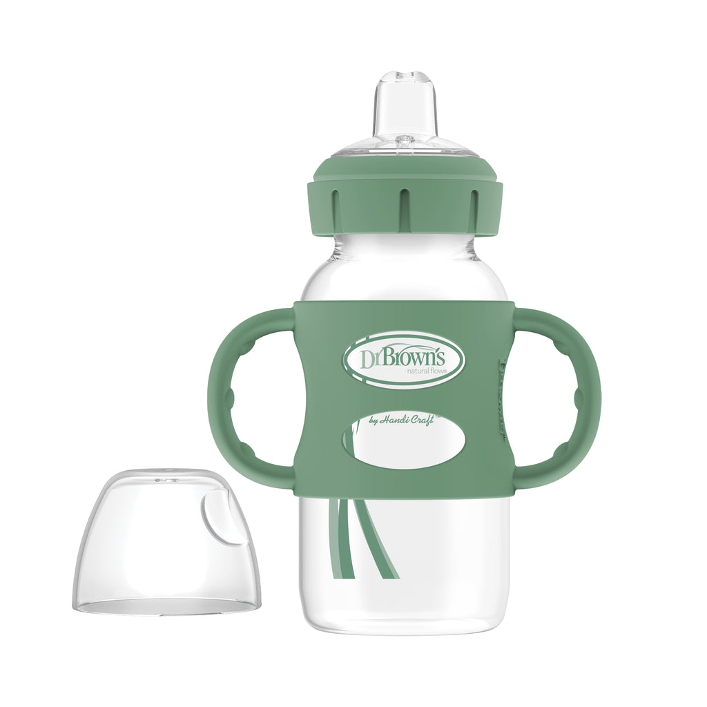 dr-brown-s-milestones-wide-neck-270-ml-biberon-sippy-con-manici image 1