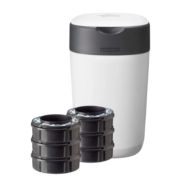 tommee-tippee-twist-click-mangiapannolini-starter-set-6-ricariche-bianco image 1