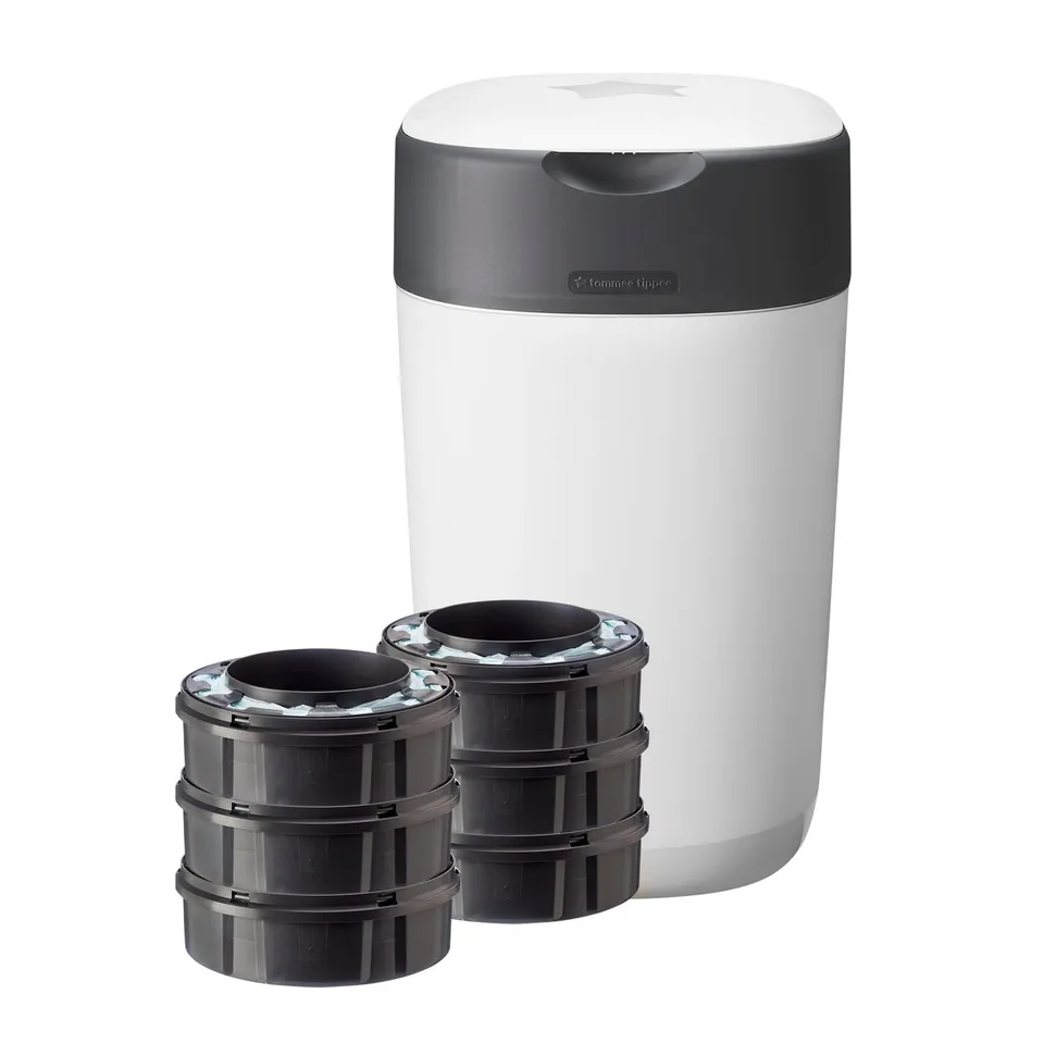 tommee-tippee-twist-click-mangiapannolini-starter-set-6-ricariche-bianco image 1