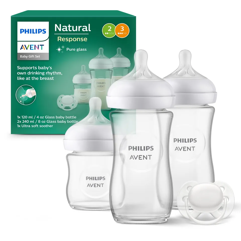 philips-avent-natural-response-set-regalo-vetro-scd878-11-3-biberon-ciuccio-0-6m image 1
