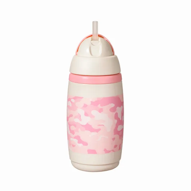 tommee-tippee-tazza-termica-con-cannuccia-pink-camo-12m image 1