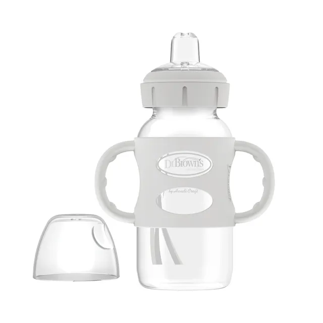 dr-brown-s-milestones-biberon-sippy-spout-wide-neck-con-manici-270-ml-9-oz image 1