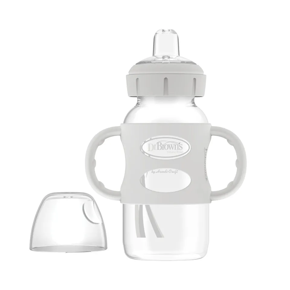 dr-brown-s-milestones-biberon-sippy-spout-wide-neck-con-manici-270-ml-9-oz image 1