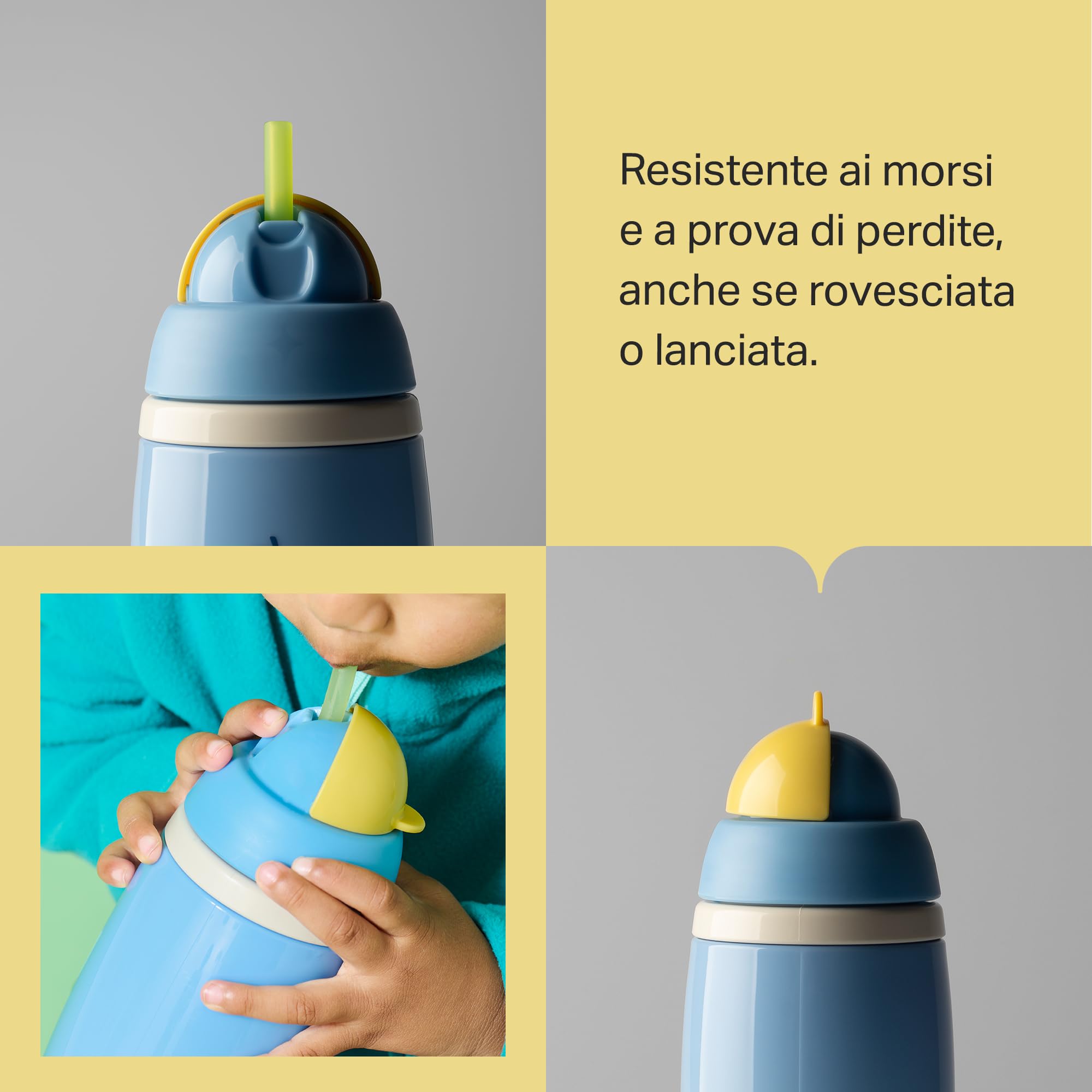 tommee-tippee-borraccia-termica-con-cannuccia-266-ml-12-mesi-blu-giallo-2-pz image 7