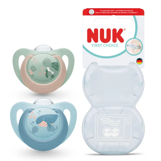 nuk-first-choice-ciuccio-ortodontico-18-36-mesi-tartaruga-e-balena-2-pezzi image 1