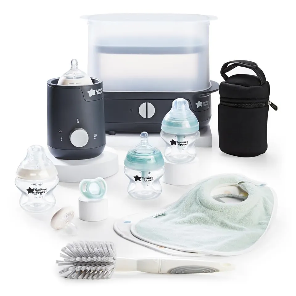 tommee-tippee-closer-to-nature-set-alimentazione-completo-nero-con-sterilizzator image 1