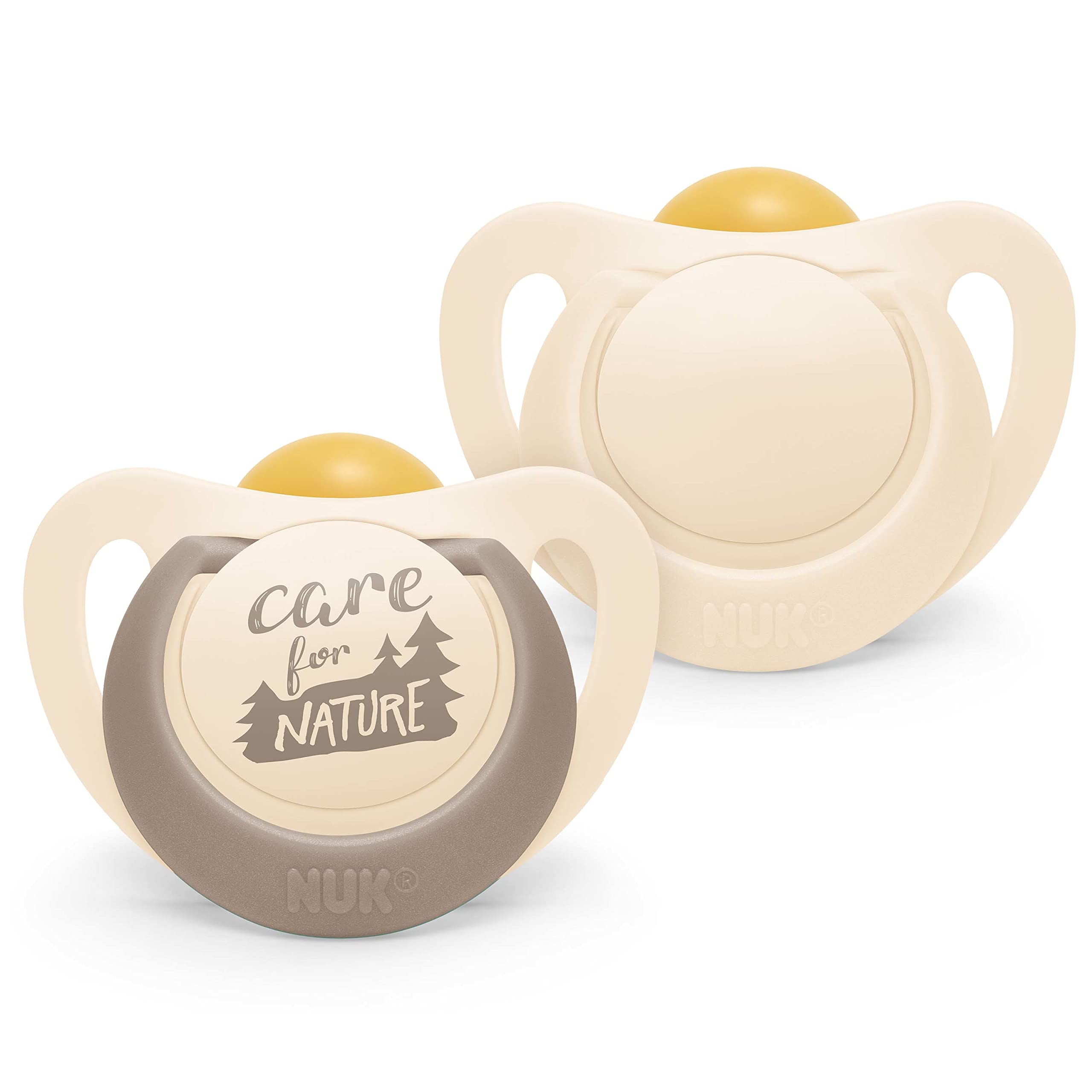 nuk-for-nature-succhietto-0-6-mesi-gomma-naturale-beige-2-pezzi image 1