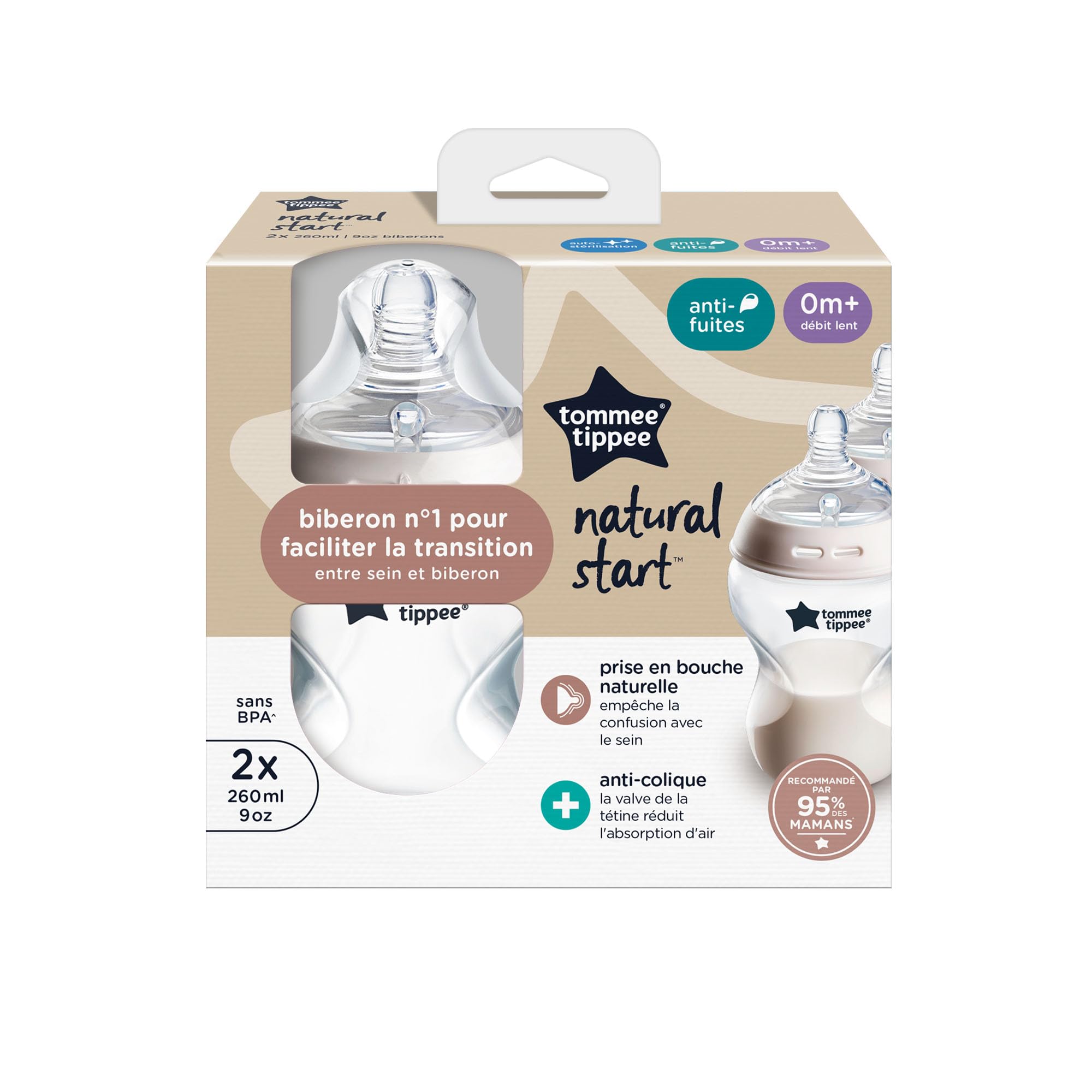 tommee-tippee-natural-start-biberon-anti-colica-260ml-2-pezzi image 2