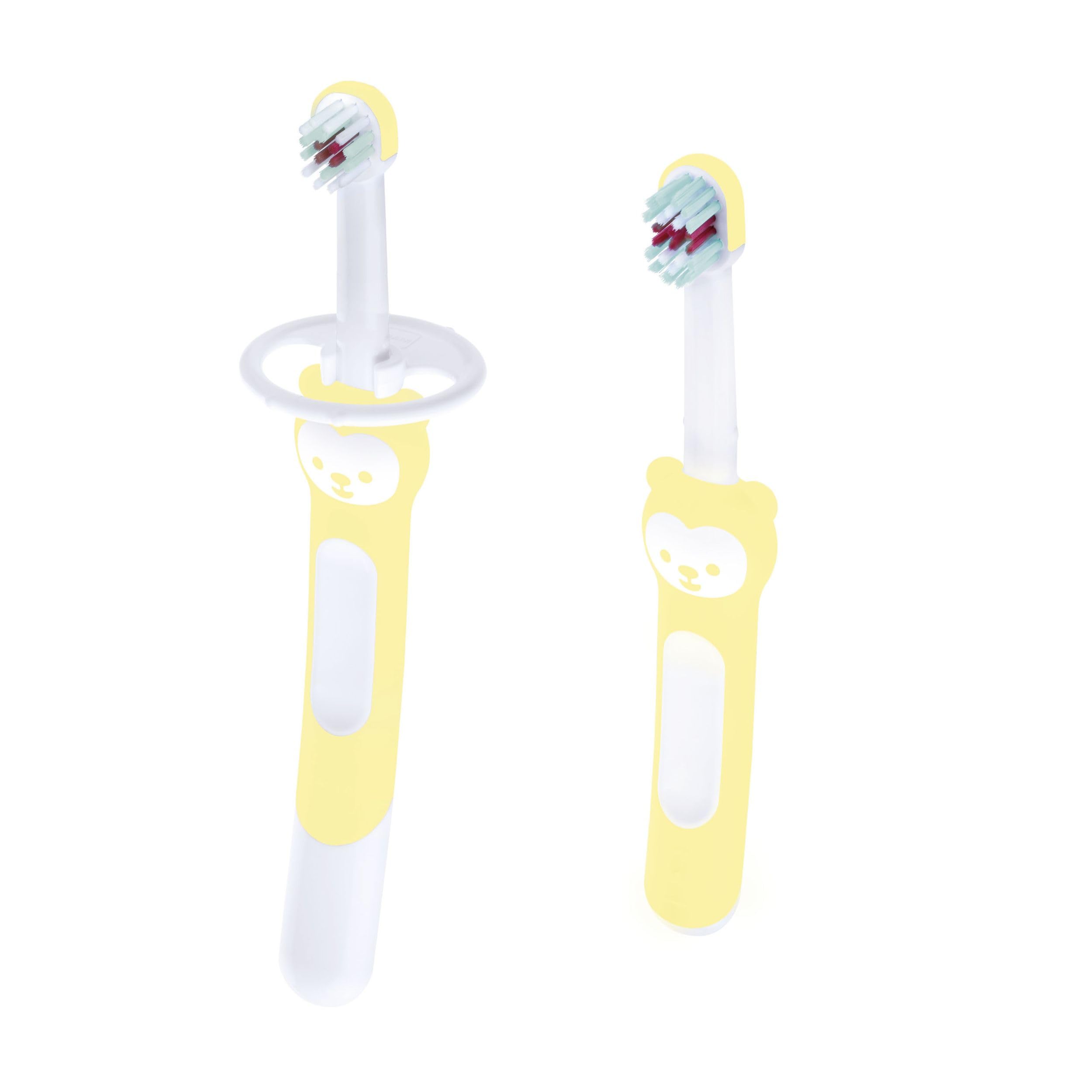 mam-learn-to-brush-set-2-spazzolini-5-e-6-mesi-giallo image 1