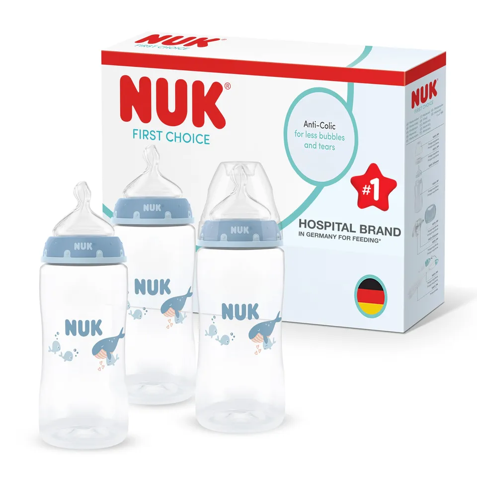 nuk-first-choice-biberon-anticolica-300-ml-3-mesi-balena-confezione-da-3 image 1