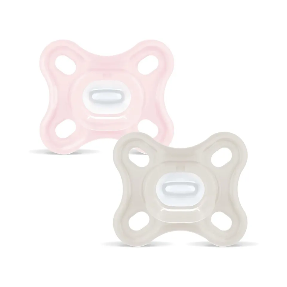 mam-comfort-0-3-mesi-set-da-2-succhietti-silicone-rosa-viola-con-box image 1