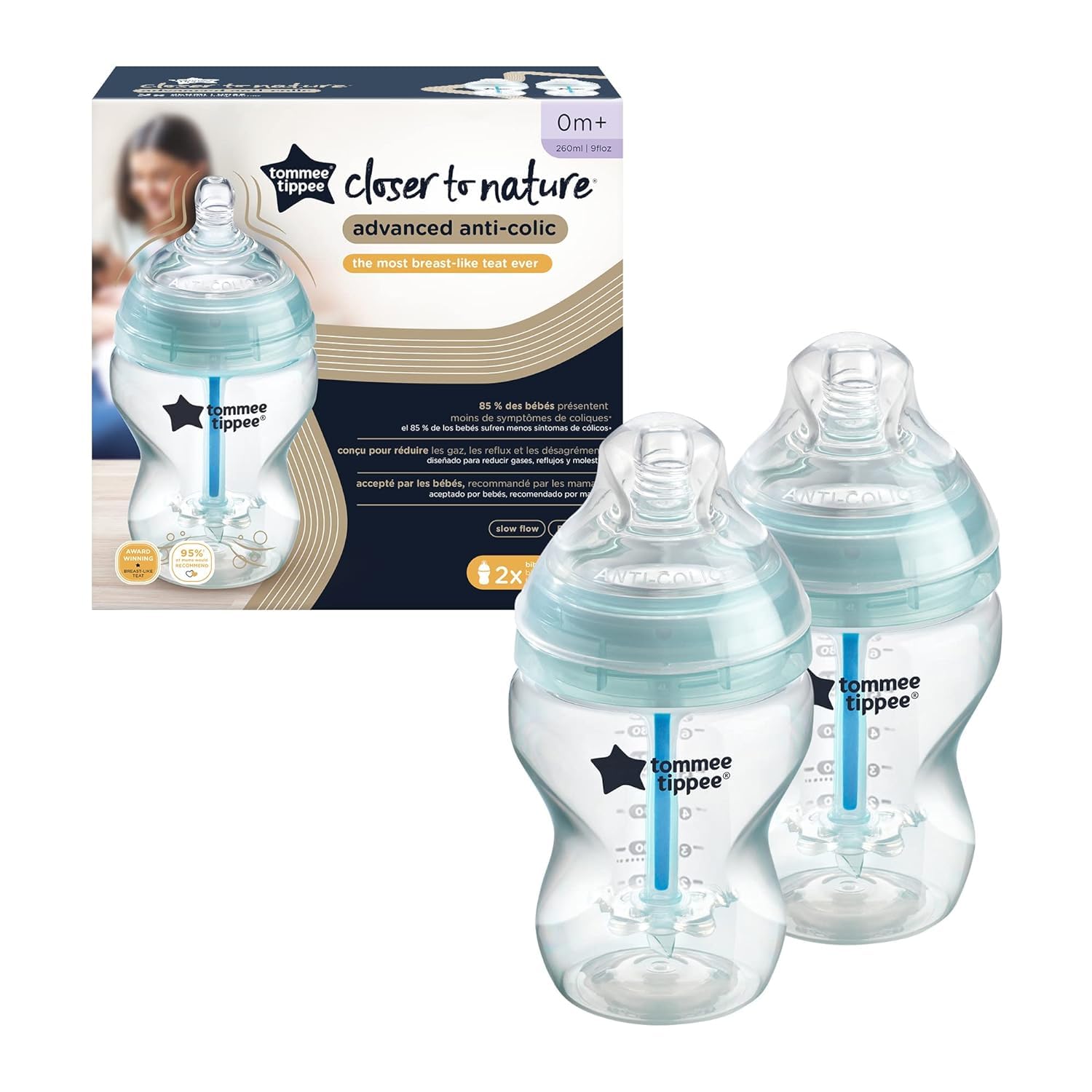 tommee-tippee-advanced-anti-colic-biberon-260ml-confezione-da-2-neutro image 2