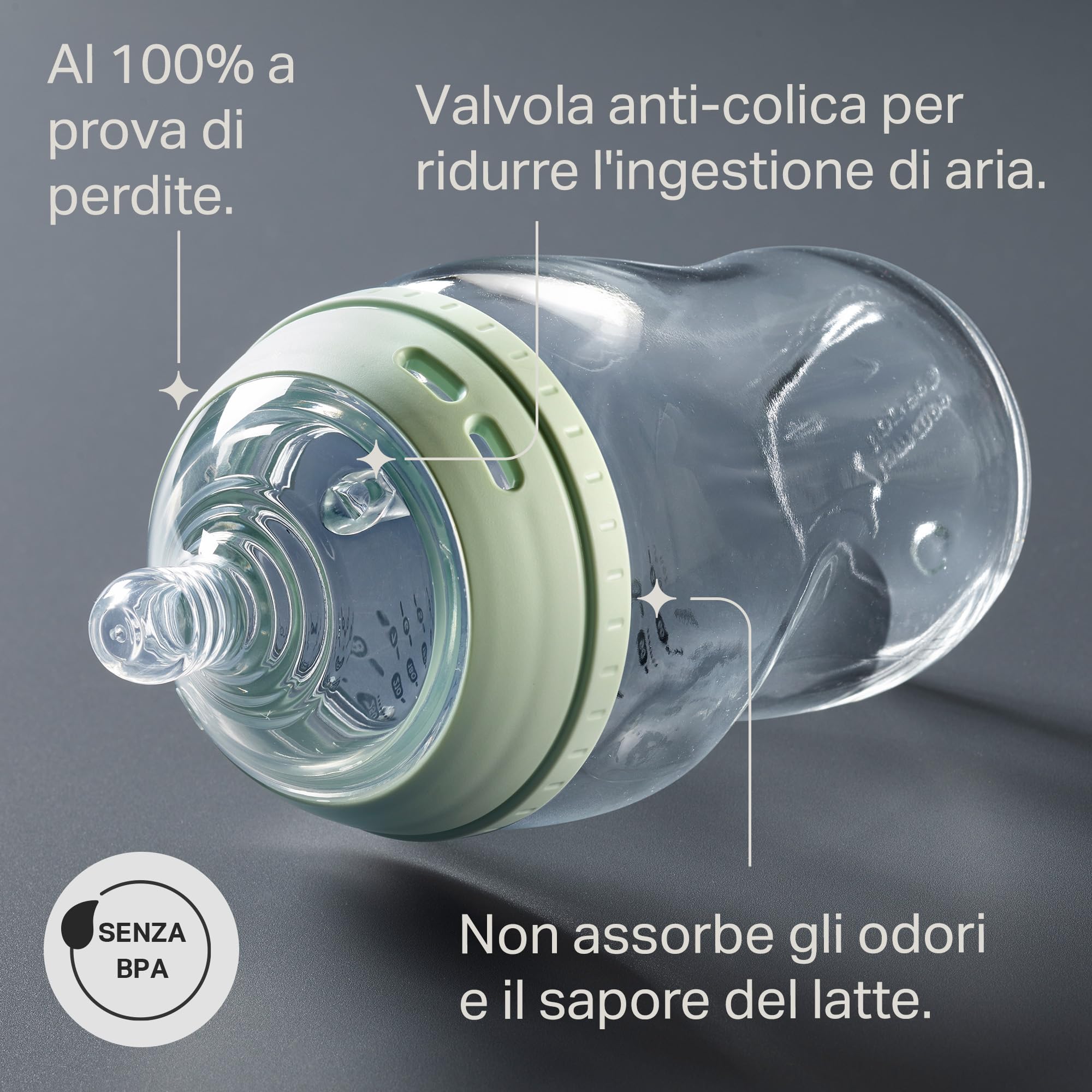 tommee-tippee-natural-start-biberon-vetro-150-ml-0m-flusso-super-lento image 4