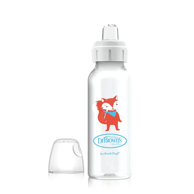 dr-brown-s-milestones-biberon-sippy-stretto-250-ml-con-beccuccio-6m image 1