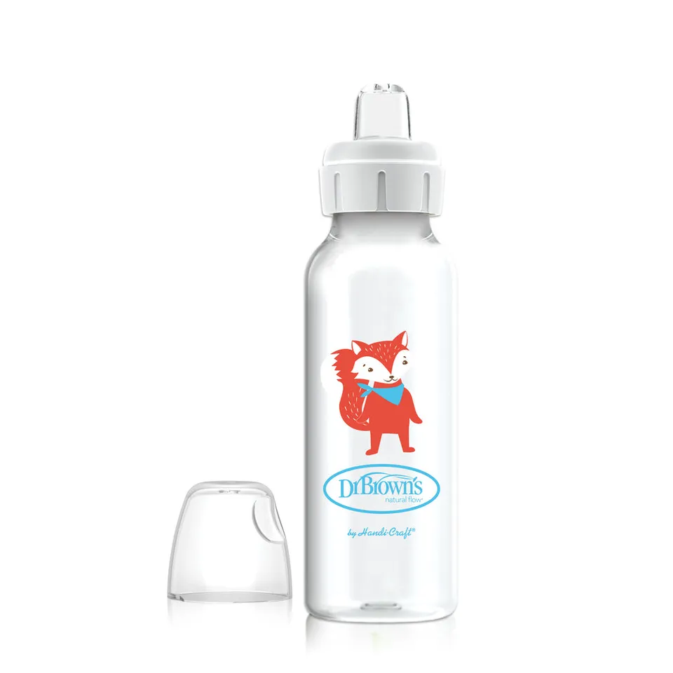 dr-brown-s-milestones-biberon-sippy-stretto-250-ml-con-beccuccio-6m image 1