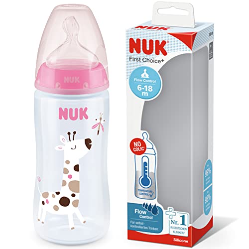 nuk-first-choice-biberon-300-ml-6-18-mesi-giraffa-rosa-con-controllo-temperatura image 8