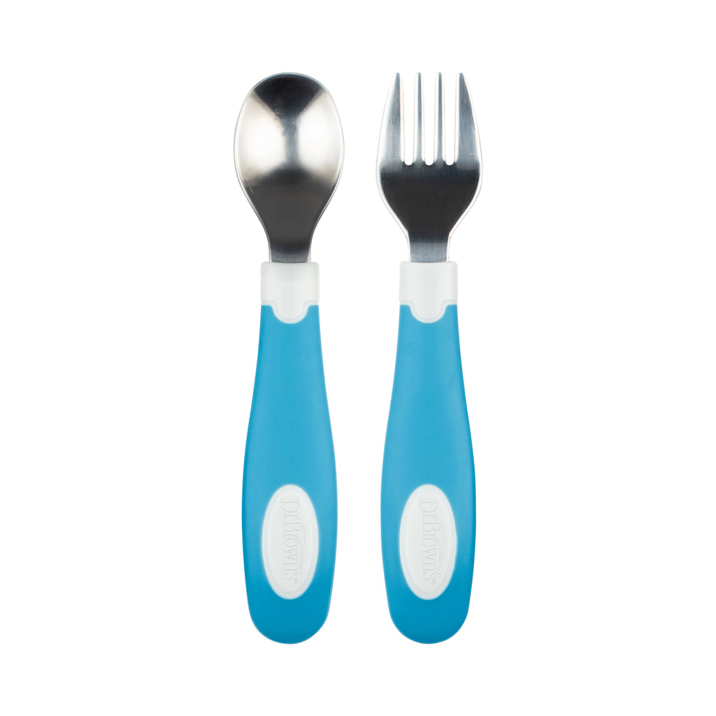 dr-brown-s-designed-to-nourish-set-cucchiaio-e-forchetta-soft-grip image 1