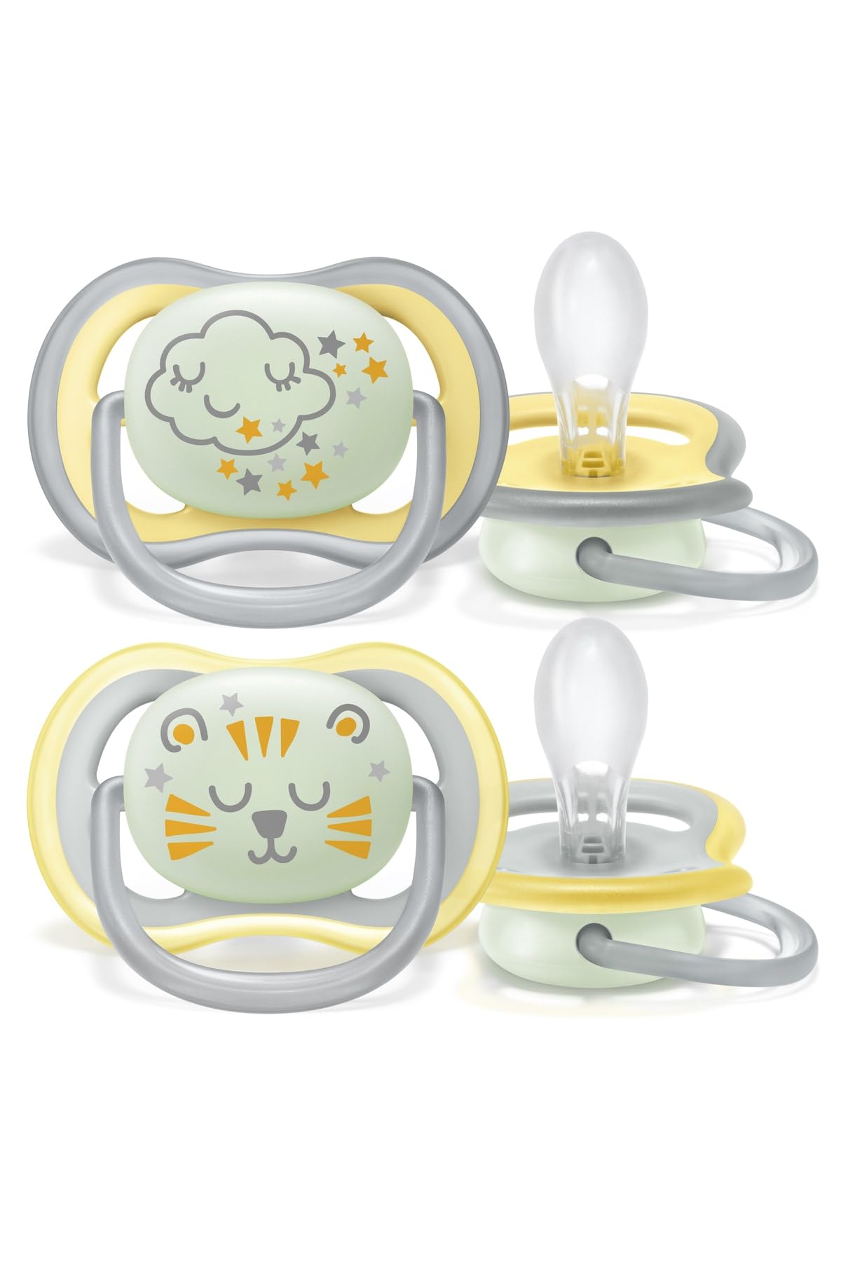 philips-avent-ultra-air-nighttime-18m-succhietto-fluorescente-cloud-tiger-pack-d image 1