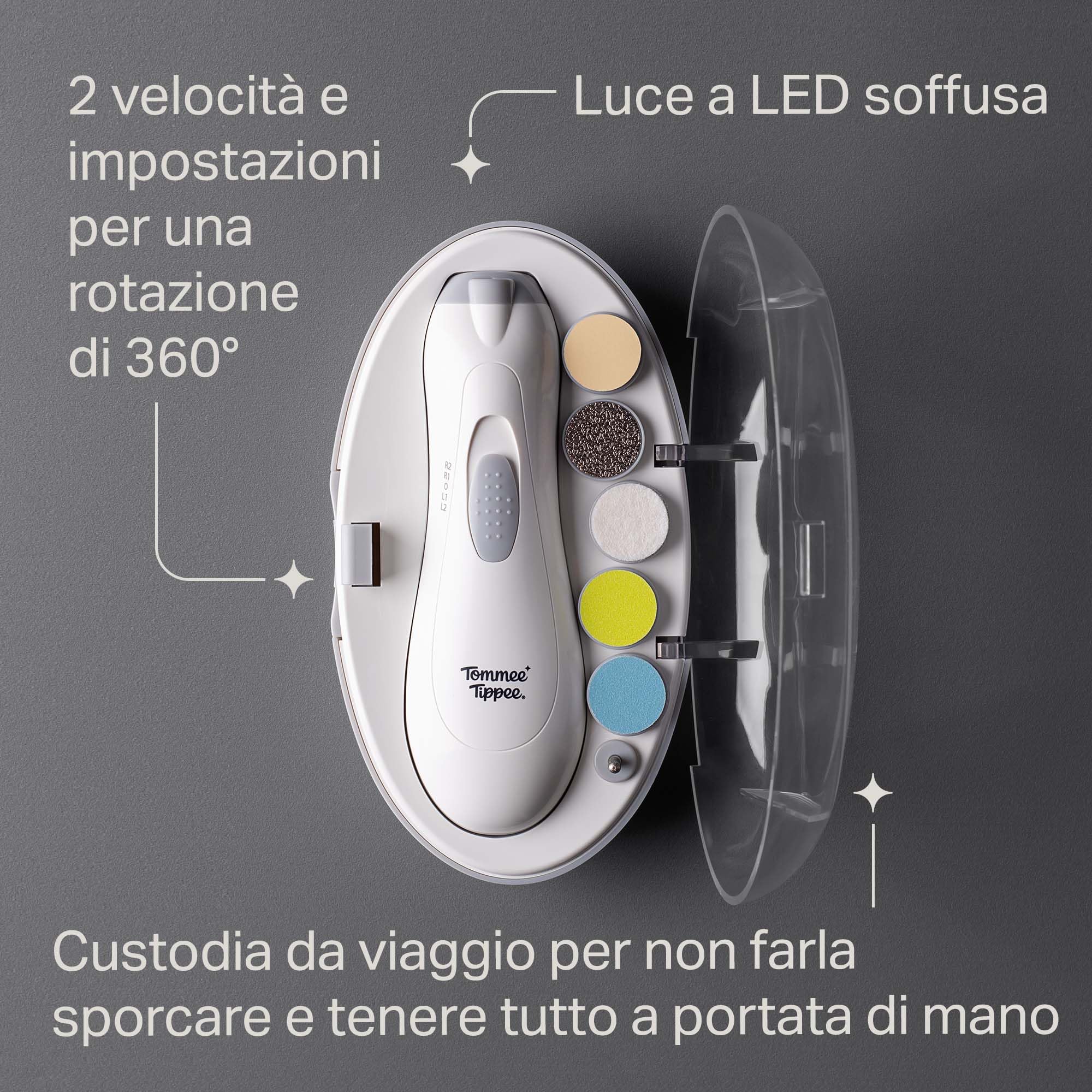 tommee-tippee-limetta-unghie-elettrica-bambini-con-6-innesti-e-led image 4