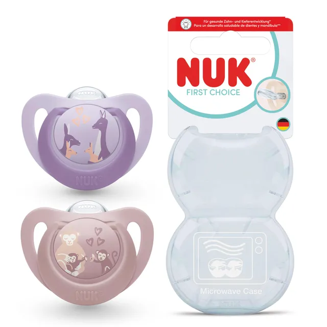 nuk-first-choice-ciuccio-18-36-mesi-ortodontico-scimmia-canguro-confezione-da-2 image 1