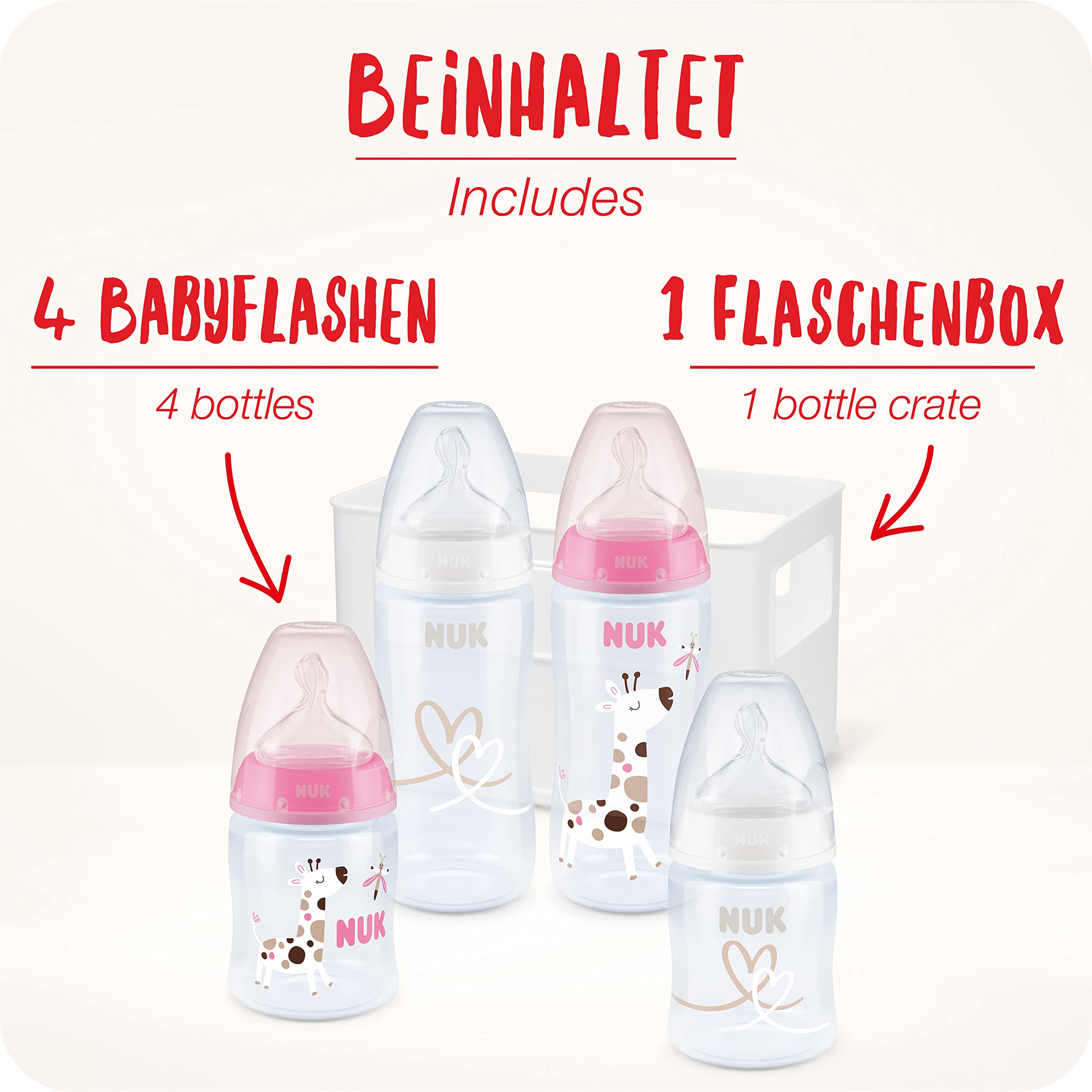 nuk-first-choice-starter-set-0-6-mesi-5-pezzi-giraffa-rosa image 2