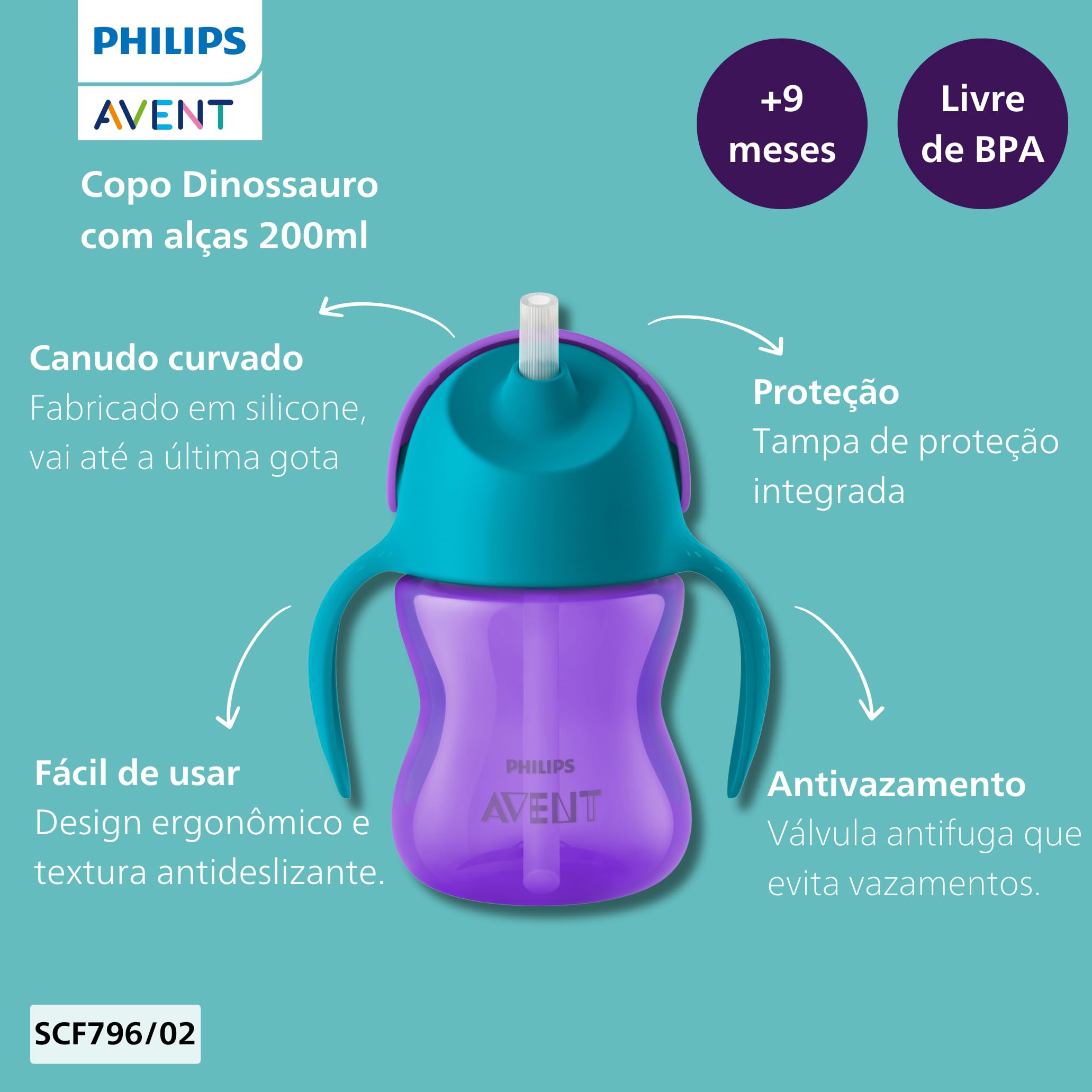 philips-avent-tazza-sippy-con-cannuccia-200-ml-viola-blu-scf796-02-senza-bpa image 4