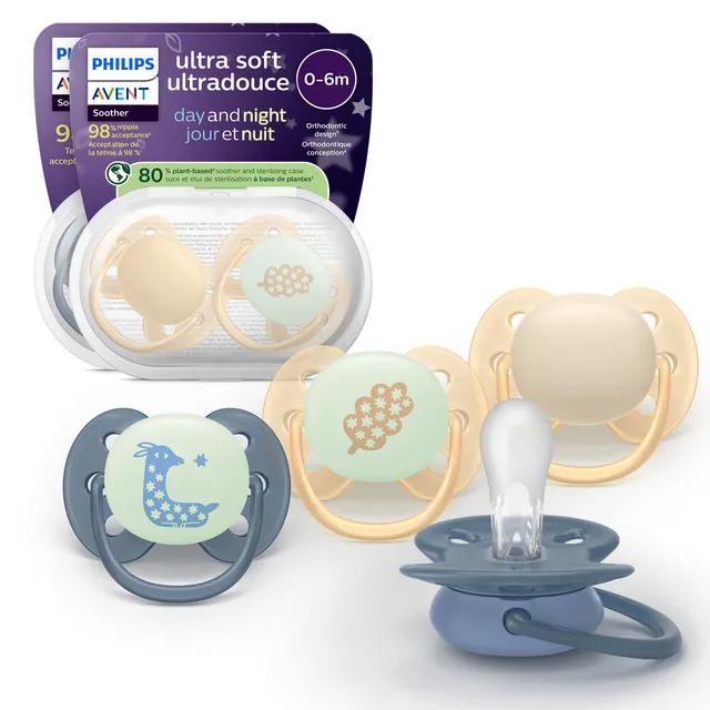 philips-avent-ultra-soft-day-night-scf094-10-ciucci-6-18-mesi-4-pezzi-fosforesce image 1