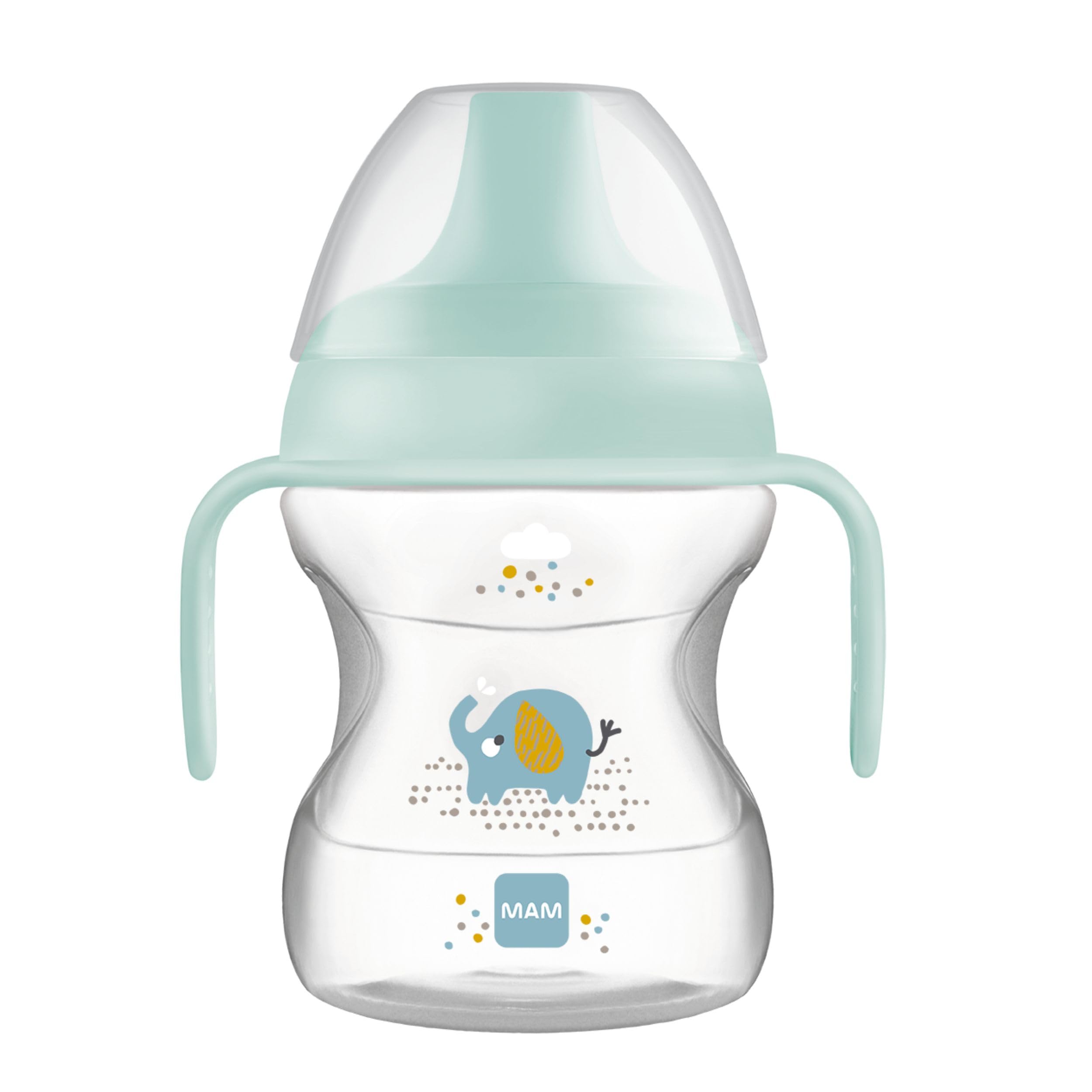 mam-learn-to-drink-cup-190-ml-tazza-con-beccuccio-6-mesi-azzurro image 1