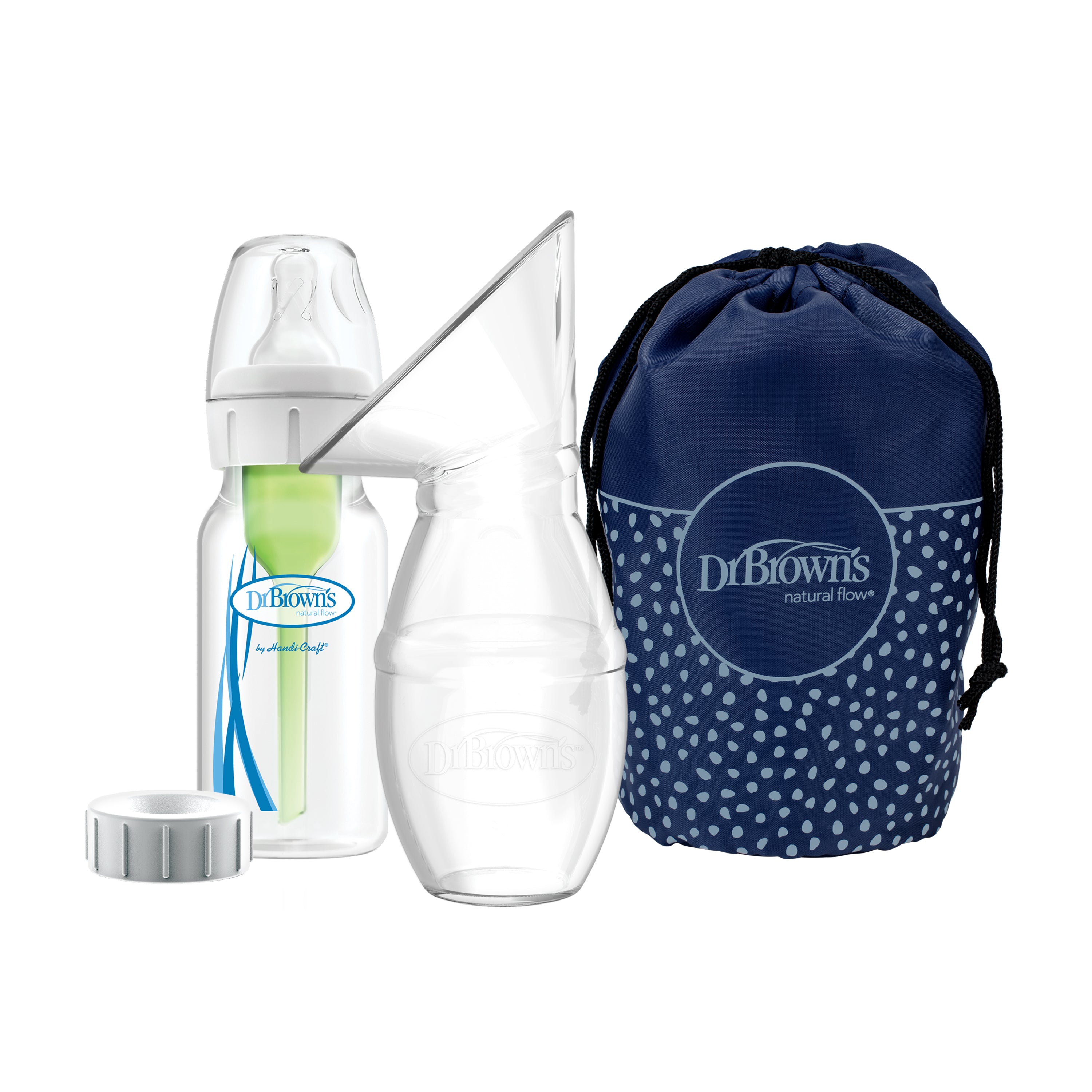dr-brown-s-raccoglilatte-silicone-con-biberon-options-anti-colica-120-ml-borsa image 1
