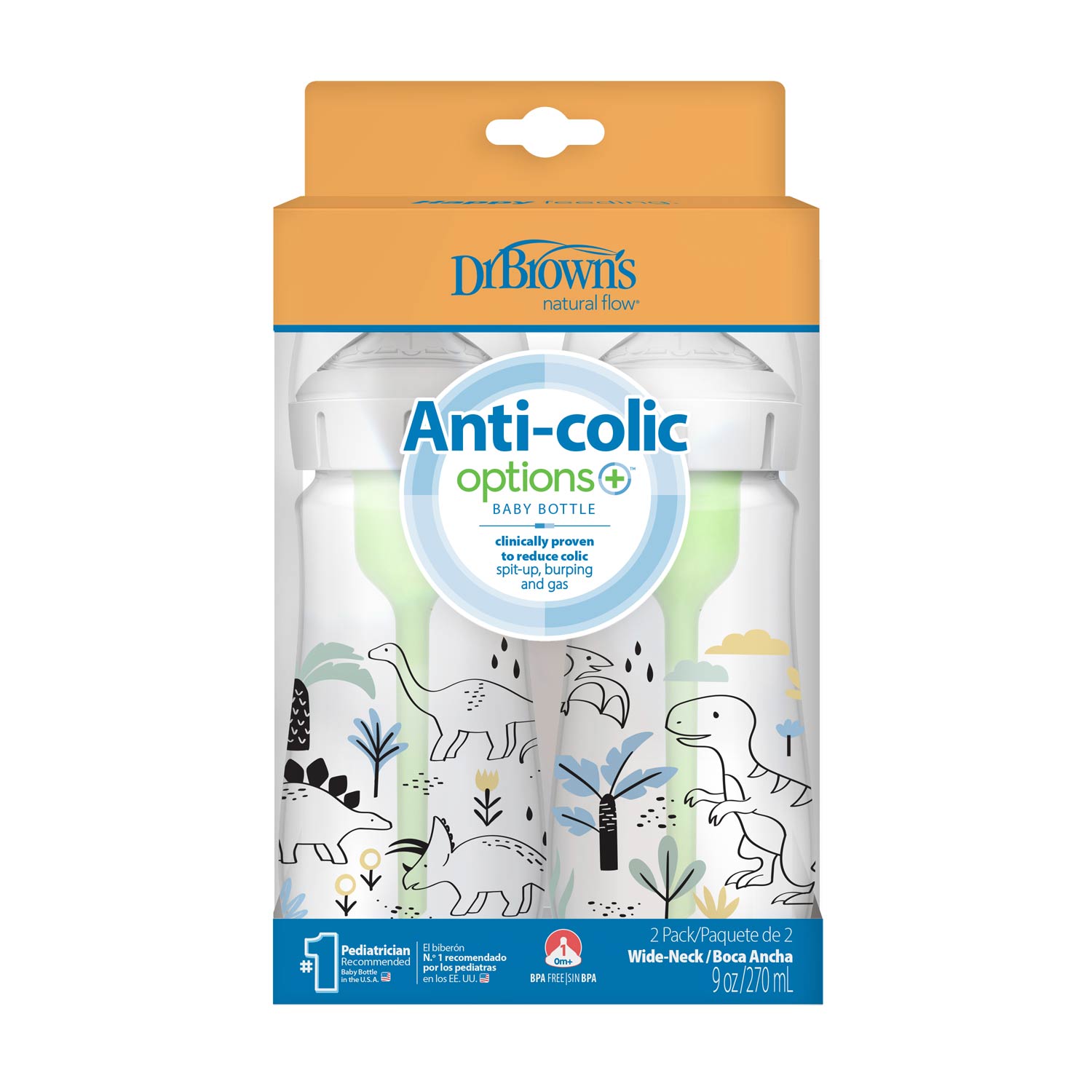 dr-brown-s-natural-flow-anti-colic-options-biberon-collo-largo-270ml-2-pezzi image 3