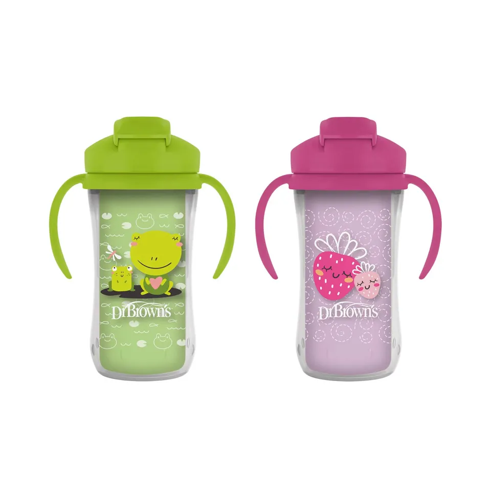 dr-brown-s-milestones-tazza-termica-con-cannuccia-doppia-parete-2-pz image 1