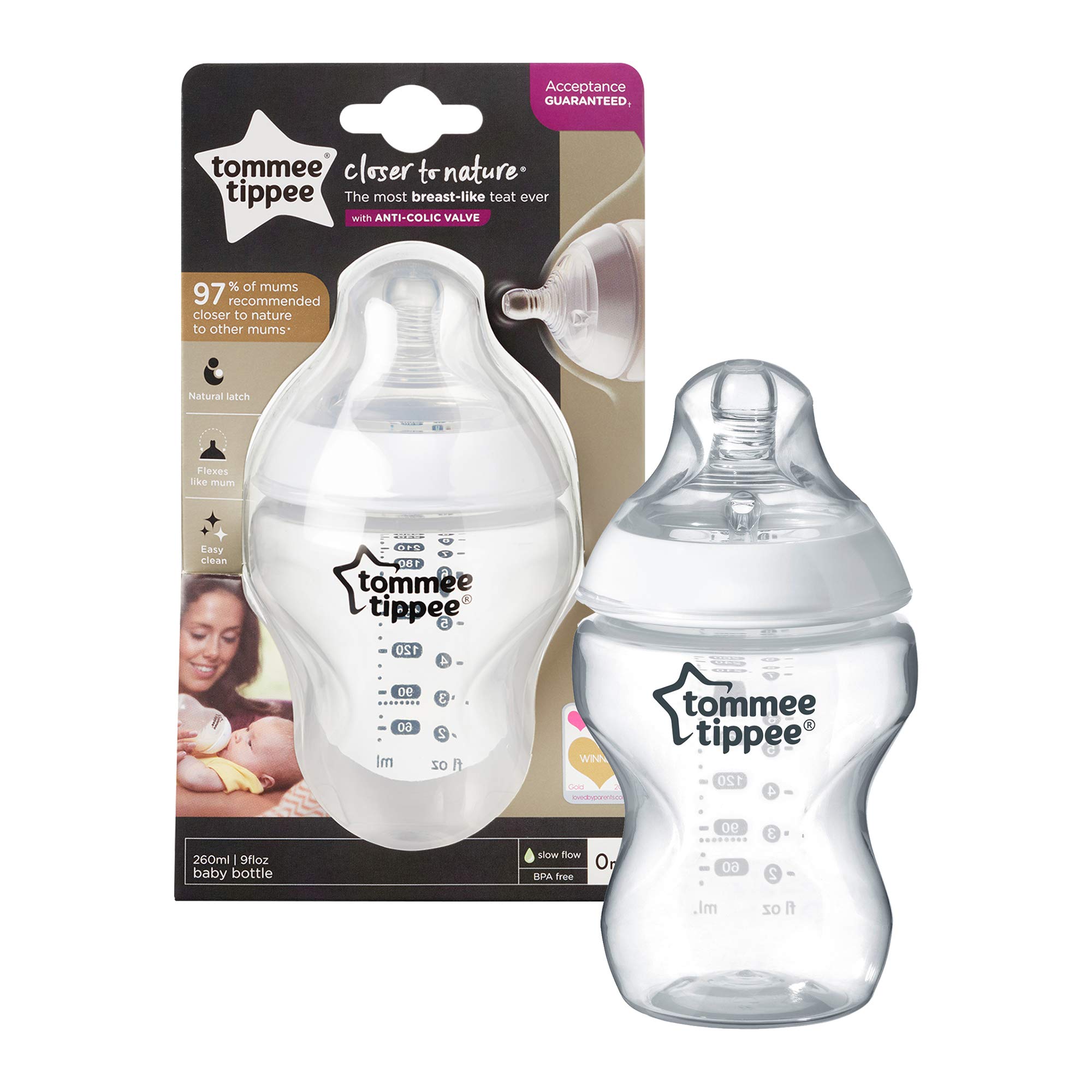 tommee-tippee-closer-to-nature-biberon-260-ml-flusso-lento image 3