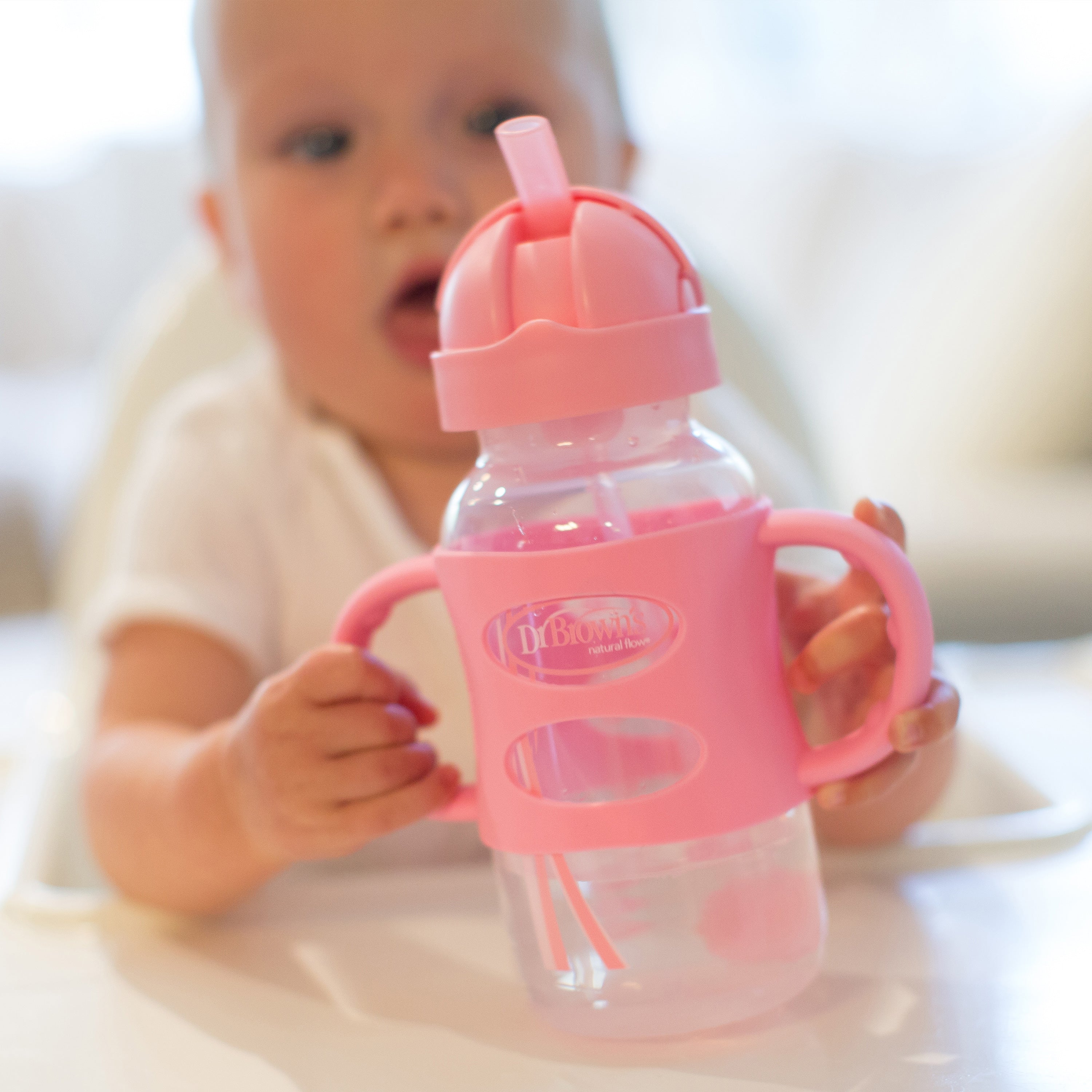 dr-brown-s-milestones-wide-neck-sippy-straw-bottle-con-manici-silicone-270-ml-2 image 4
