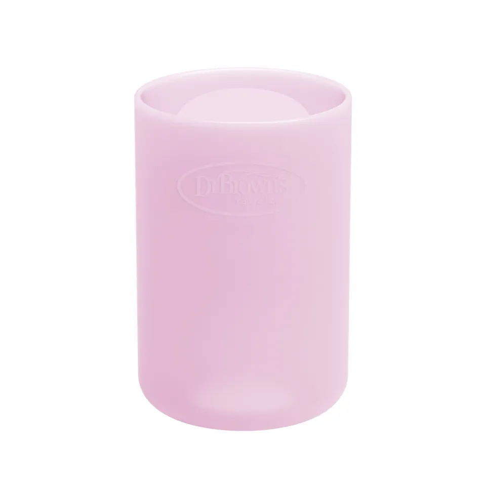 dr-brown-s-options-custodia-in-silicone-rosa-per-biberon-vetro-120-ml image 1