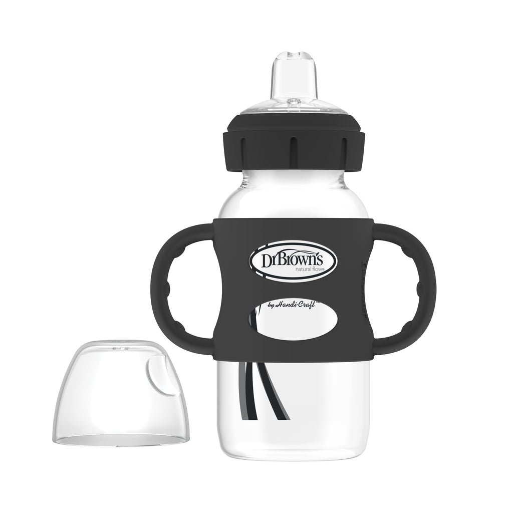 dr-brown-s-milestones-biberon-collo-largo-con-beccuccio-sippy-270-ml-e-manici image 1