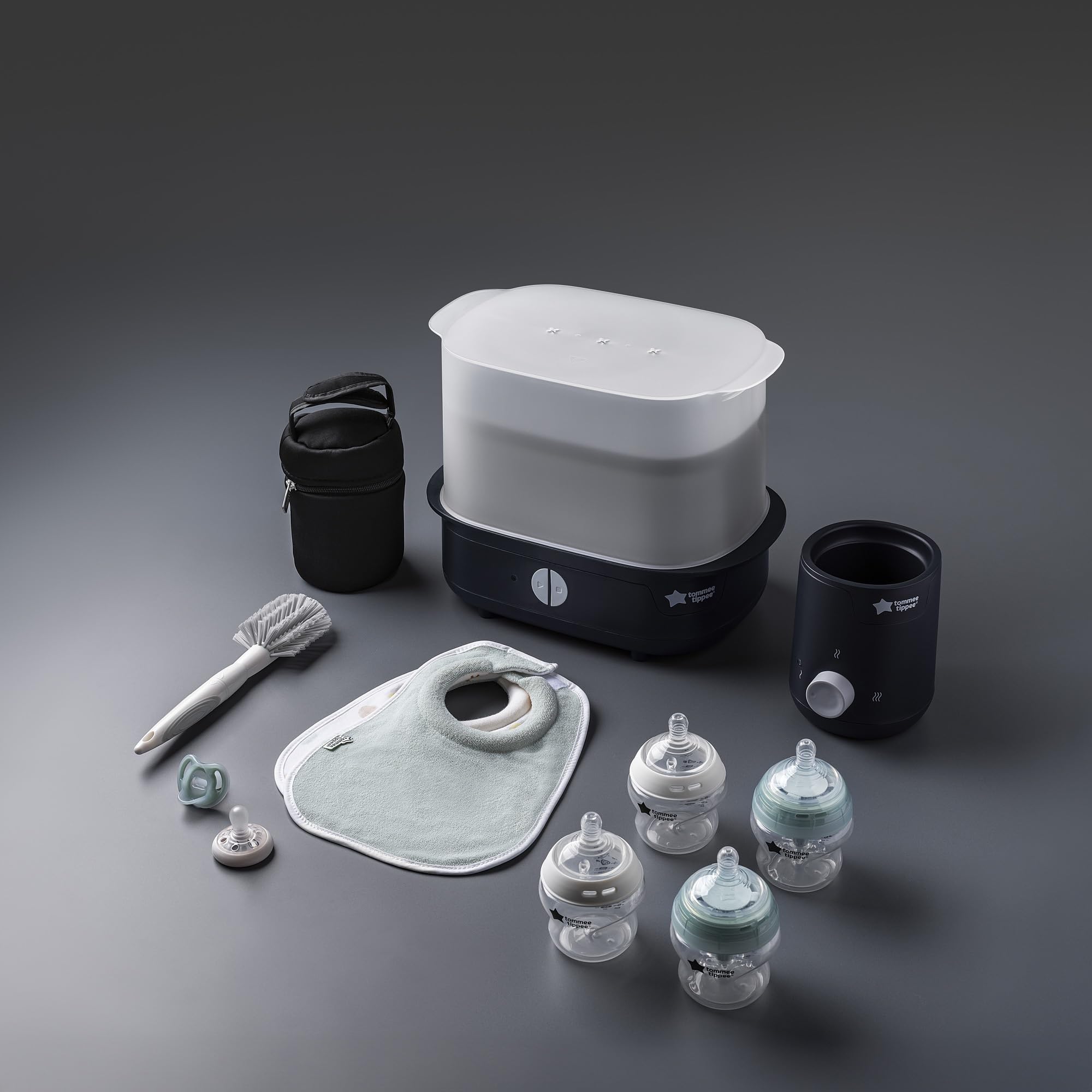 tommee-tippee-closer-to-nature-set-alimentazione-completo-nero-con-sterilizzator image 4