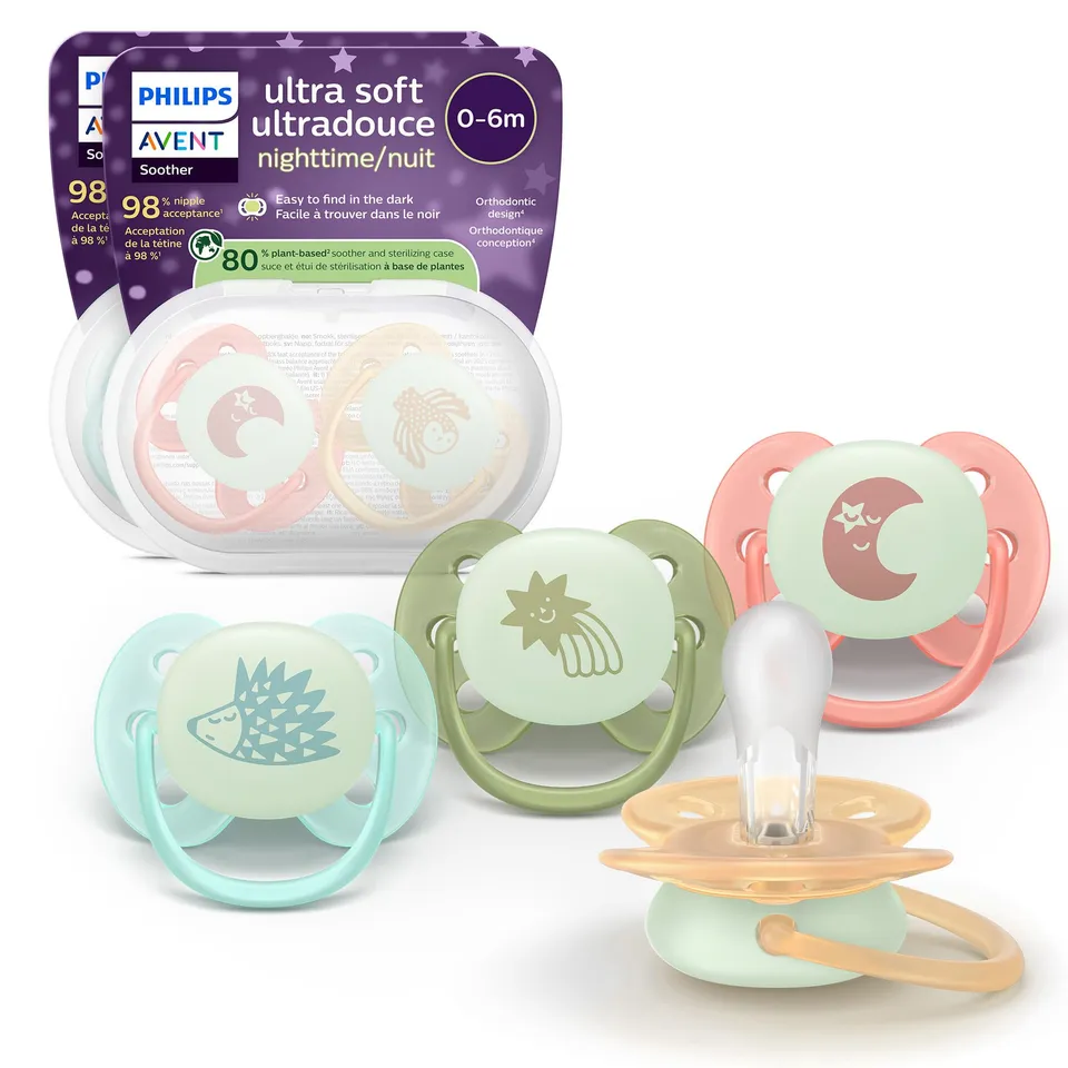 philips-avent-ultra-soft-nighttime-ciucci-0-6-mesi-silicone-pack-4-pezzi image 1