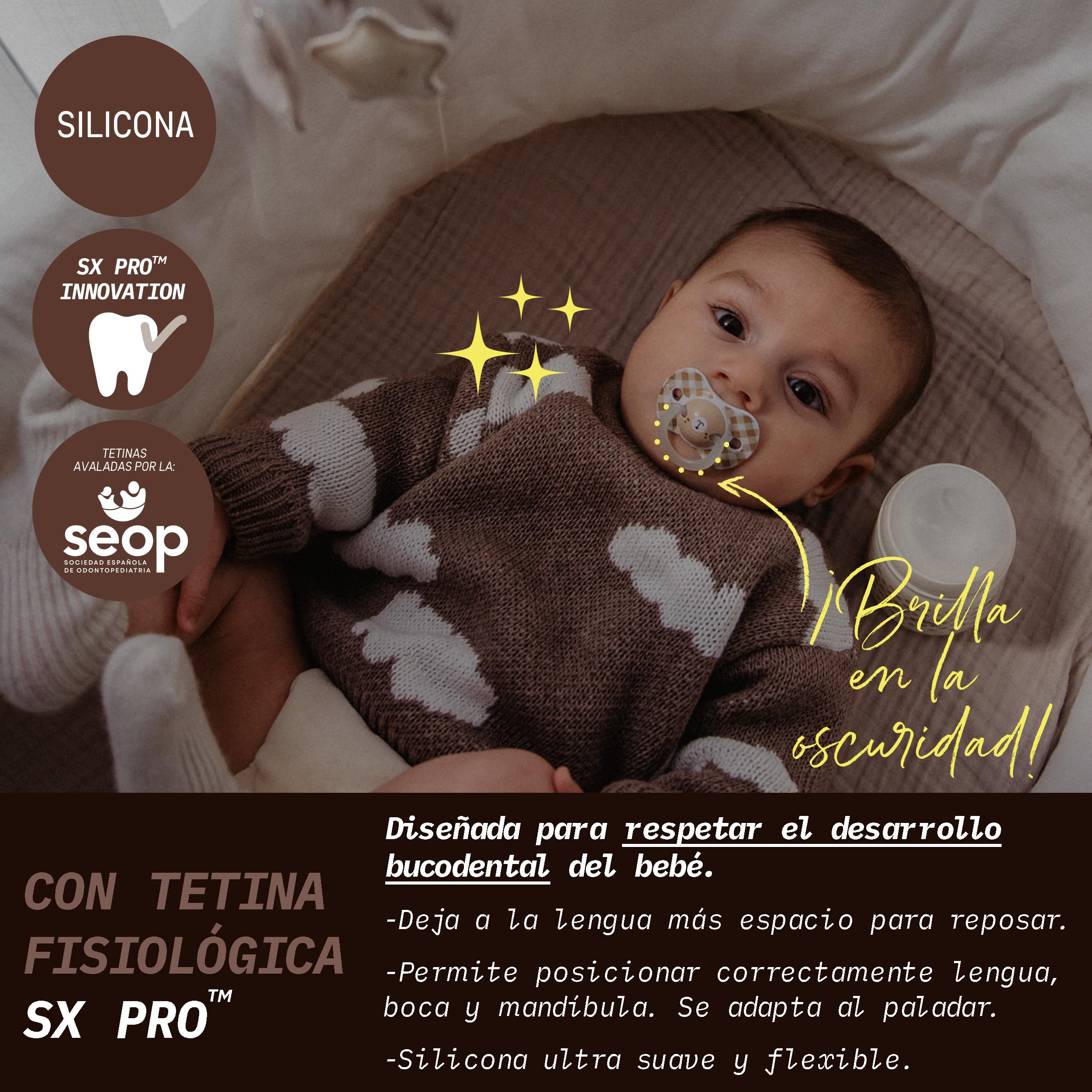 suavinex-sx-pro-ciucci-notte-0-6-mesi-fluorescenti-rosa-2-pezzi image 2