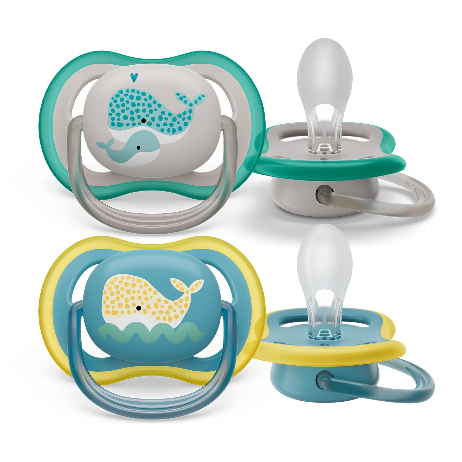 philips-avent-ultra-air-ciuccio-18-mesi-con-pulsante-fluorescente-2-pezzi-scf349 image 1
