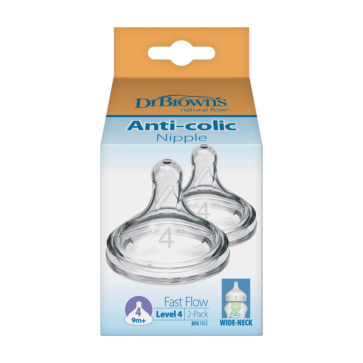 dr-brown-s-natural-flow-wide-neck-silicone-nipple-tettarella-collo-largo image 3