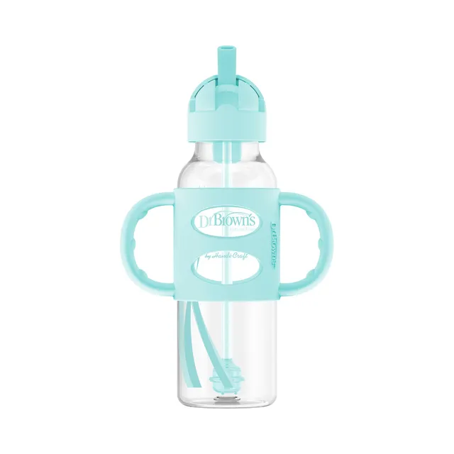 dr-brown-s-milestones-sippy-straw-bottle-250-ml-con-manici-silicone image 1