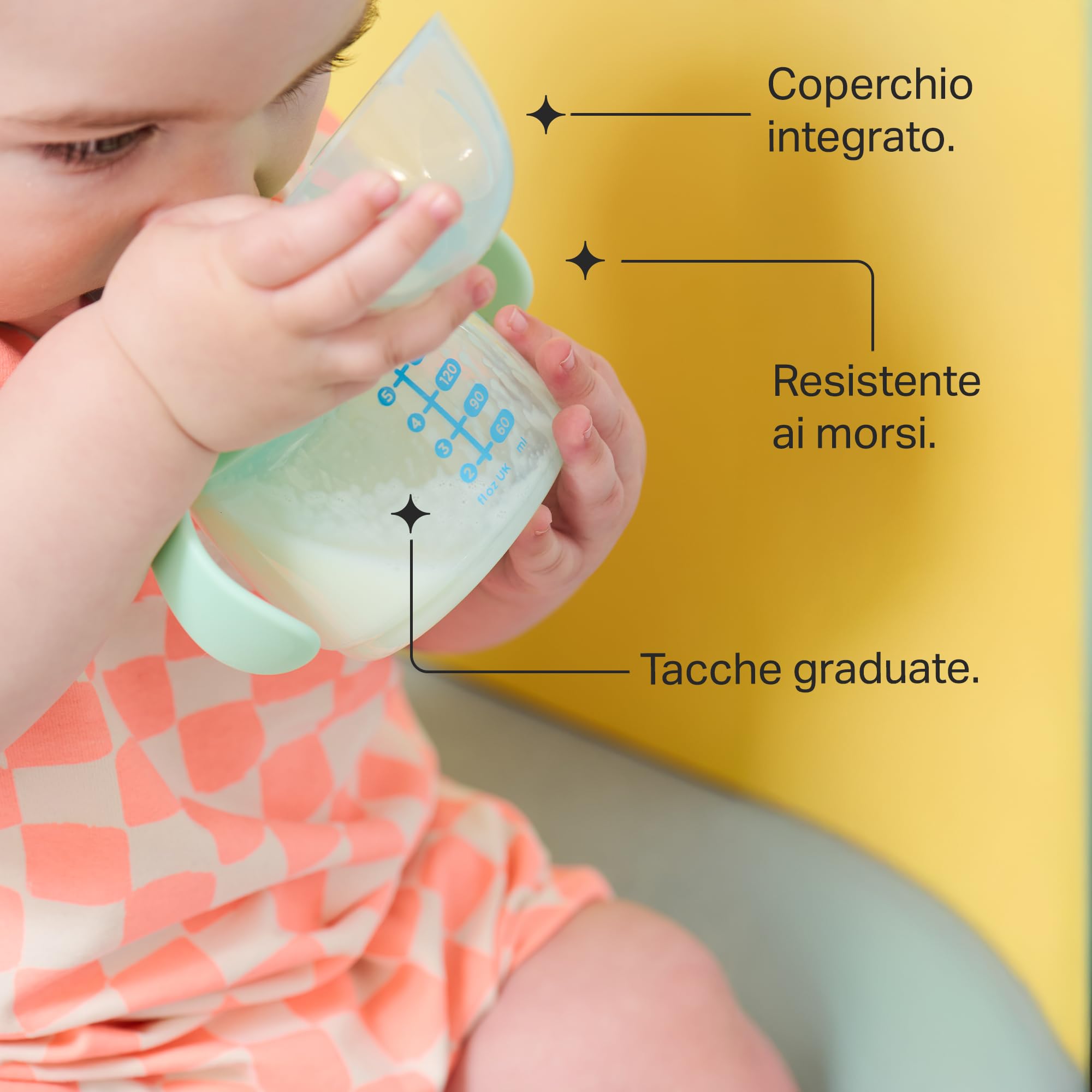 tommee-tippee-tazza-svezzamento-beccuccio-150-ml-verde-arancione-2-pz image 4